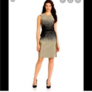 Halston Heritage Ombré Jacquard sleeveless dress